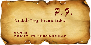 Patkány Franciska névjegykártya