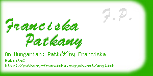 franciska patkany business card